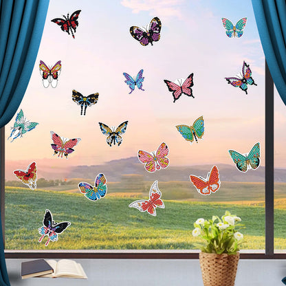 19Pcs Butterfly Diamond Painting Sticker Rhinestone Stickers Colorful Butterfly