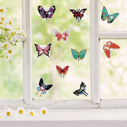 19Pcs Butterfly Diamond Painting Sticker Rhinestone Stickers Colorful Butterfly