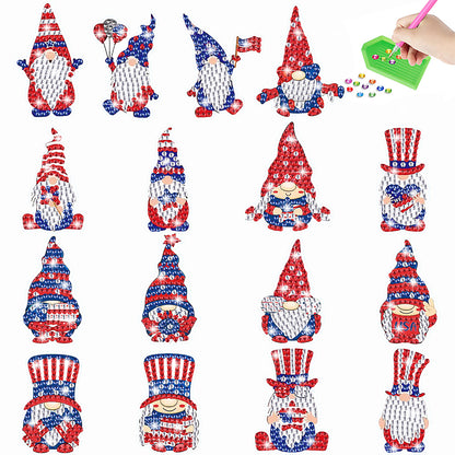 16Pcs Independence Day Goblins Diamond Painting Sticker Rhinestone Stickers