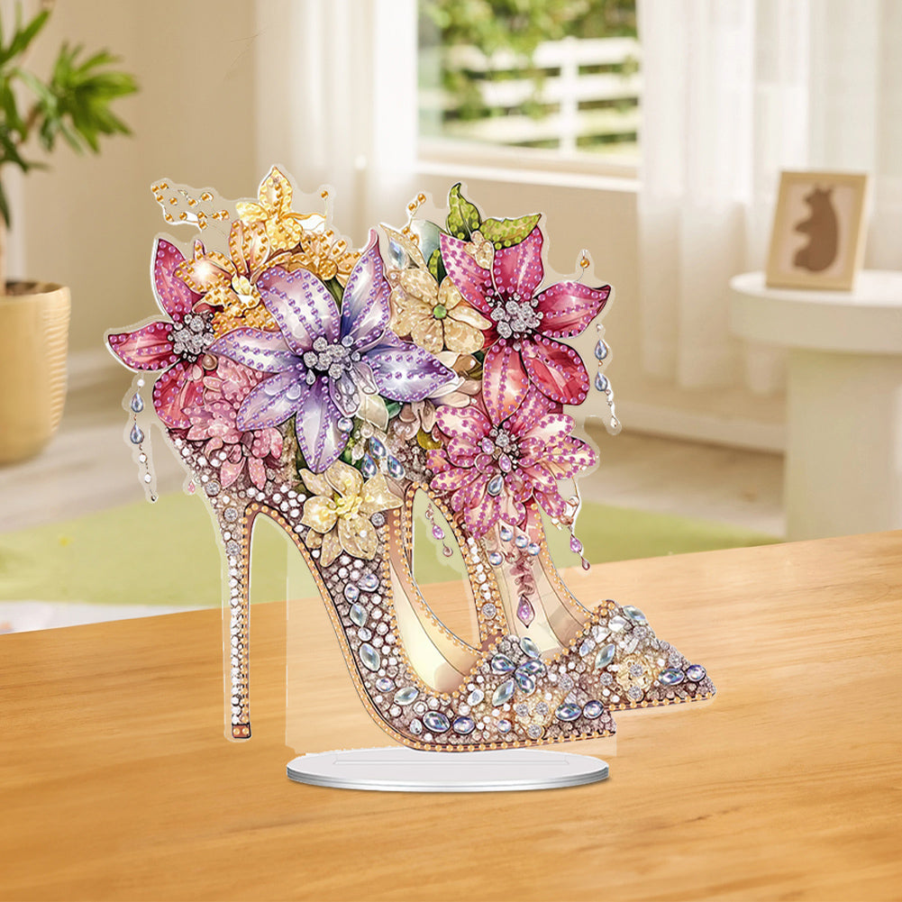 Special Shaped Acrylic High-heeled Shoes Diamond Painting Tabletop Ornaments Kit