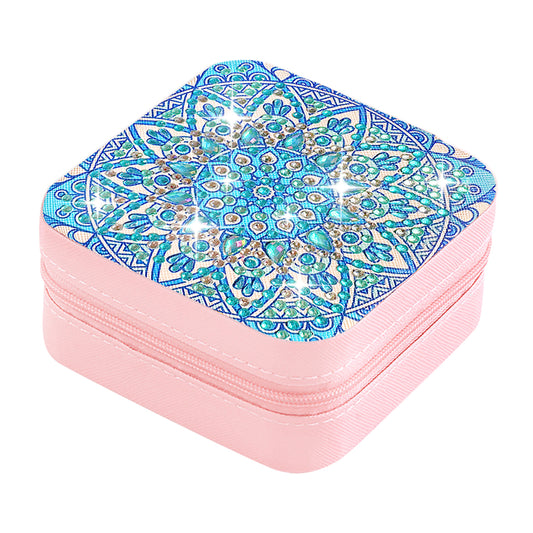 PU Partial Special Shaped Mandala Diamond Art Jewelry Box for Necklaces Earrings