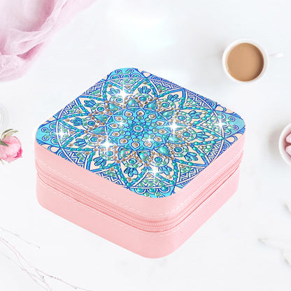 PU Partial Special Shaped Mandala Diamond Art Jewelry Box for Necklaces Earrings