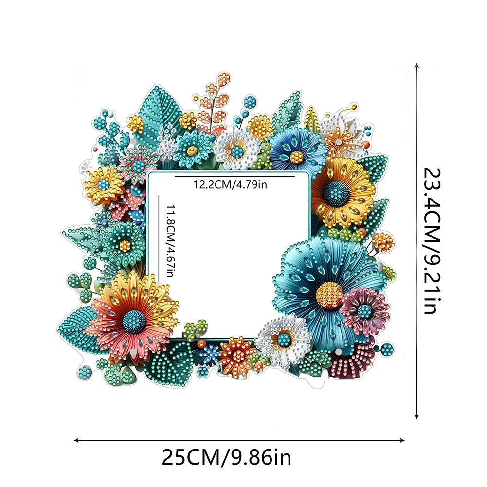 Special Shape Floral Diamond Painting Photo Frame Kits Bedroom Table Decor