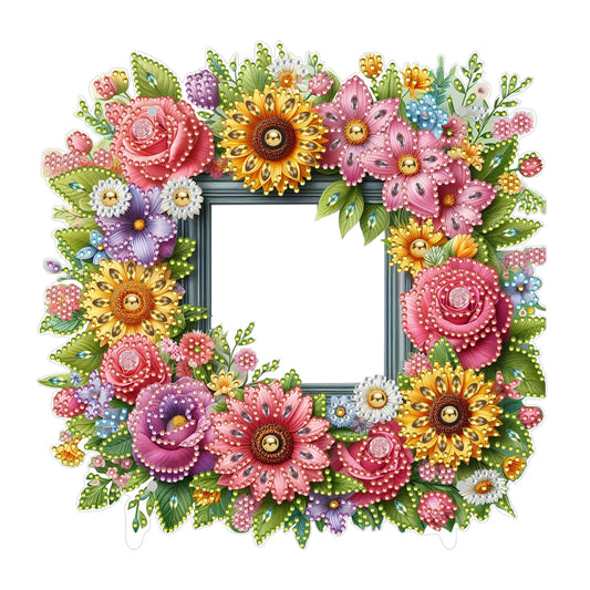 Special Shape Floral Diamond Painting Photo Frame Kits Bedroom Table Decor