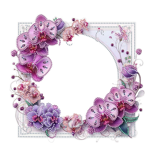 Special Shape Floral Diamond Painting Photo Frame Kits Bedroom Table Decor