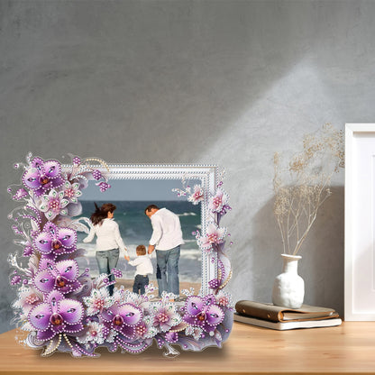 Special Shape Floral Diamond Painting Photo Frame Kits Bedroom Table Decor