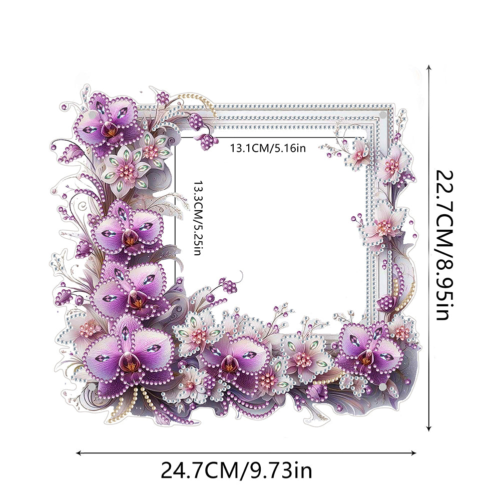 Special Shape Floral Diamond Painting Photo Frame Kits Bedroom Table Decor