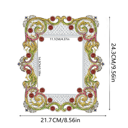 Special Shape Floral Diamond Painting Photo Frame Kits Bedroom Table Decor