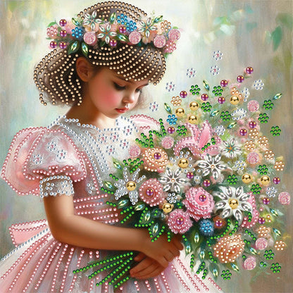 Flower Girl - Special Shaped Drill Diamond Painting 30*30CM