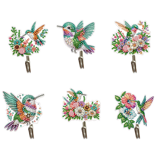 6Pcs Diamond Painting Hooks Diamond Art Craft Wall Hooks Home Decor(Hummingbird)