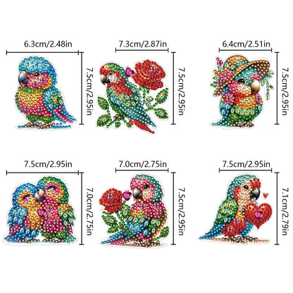 6Pcs Diamond Painting Hooks Diamond Art Craft Wall Hooks Home Decor (Parrot)