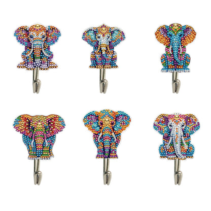 6Pcs Diamond Painting Hooks Diamond Art Craft Wall Hooks Home Decor (Elephant)