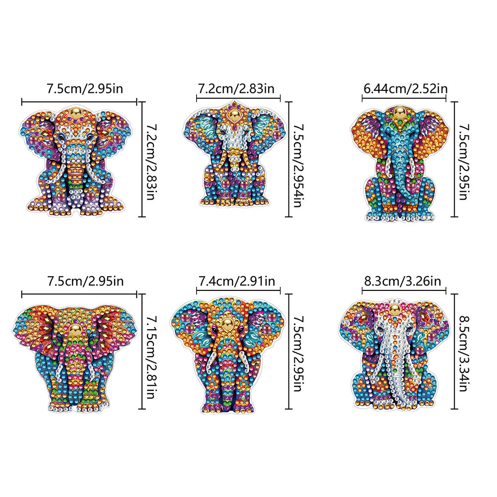 6Pcs Diamond Painting Hooks Diamond Art Craft Wall Hooks Home Decor (Elephant)