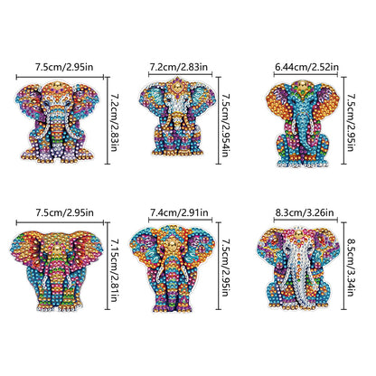 6Pcs Diamond Painting Hooks Diamond Art Craft Wall Hooks Home Decor (Elephant)