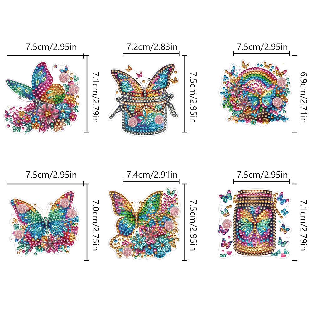 6Pcs Diamond Painting Hooks Diamond Art Craft Wall Hooks Home Decor (Butterfly)