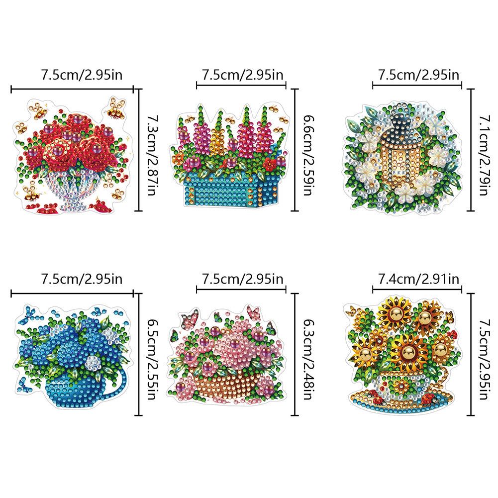 6Pcs Diamond Painting Hooks Diamond Art Craft Wall Hooks Home Decor (Flowers)