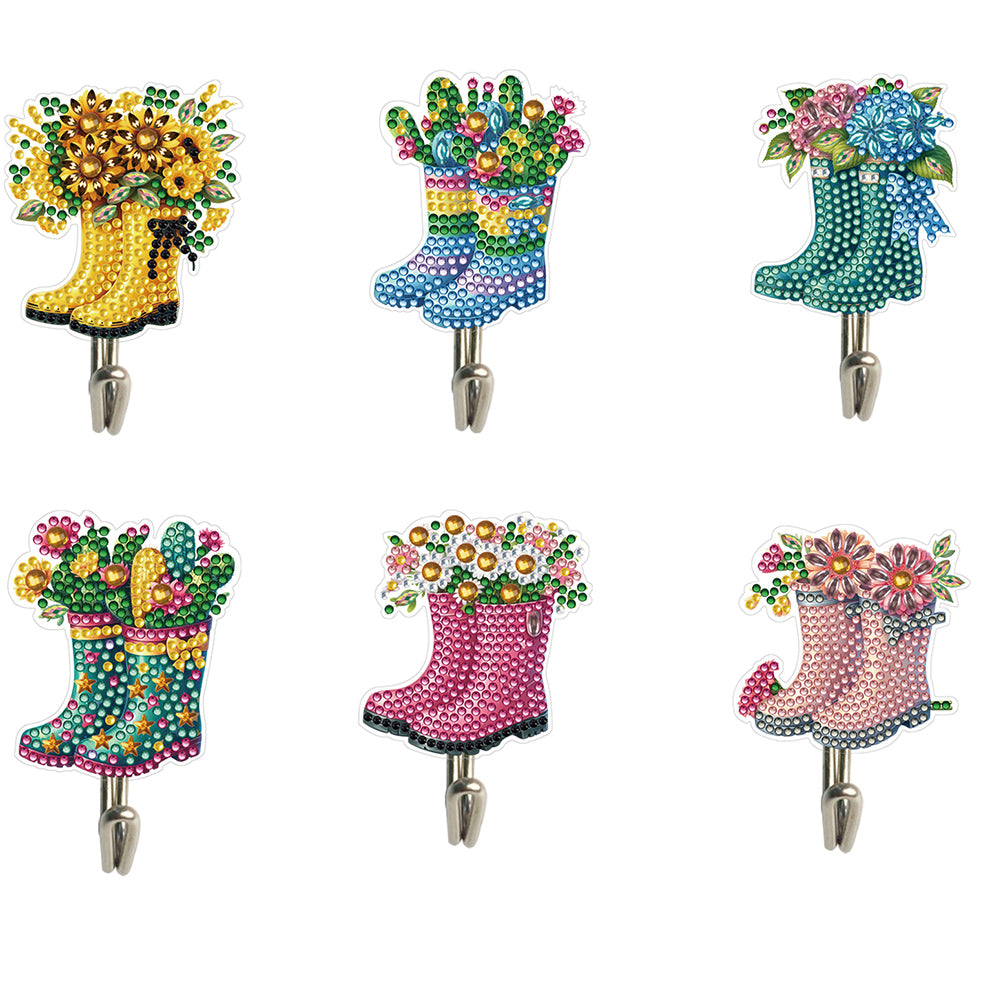 6Pcs Diamond Painting Hooks Diamond Art Craft Wall Hooks Home Decor (Rain Boots)