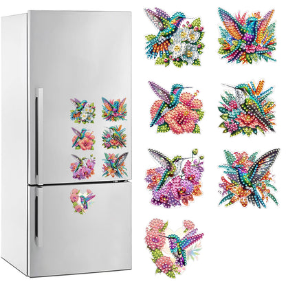 7Pcs Special Shape Acrylic Bird Diamond Painting Fridge Magnet Fridge Stickers