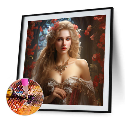 Flower Princess - Full AB Round Drill Diamond Painting 40*40CM