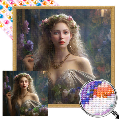 Flower Princess - Full AB Round Drill Diamond Painting 40*40CM