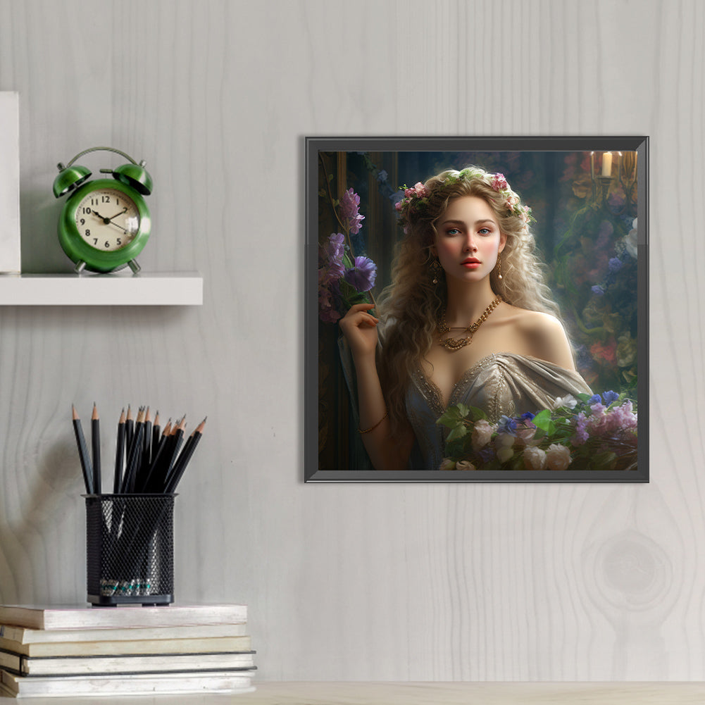 Flower Princess - Full AB Round Drill Diamond Painting 40*40CM