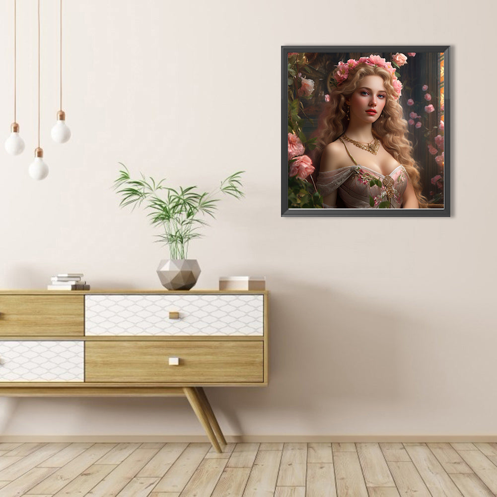 Flower Princess - Full AB Round Drill Diamond Painting 40*40CM