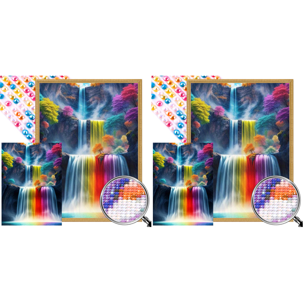 Alpine Waterfall - Full AB Round Drill Diamond Painting 40*55CM