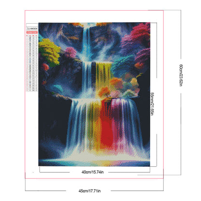 Alpine Waterfall - Full AB Round Drill Diamond Painting 40*55CM
