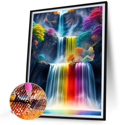 Alpine Waterfall - Full AB Round Drill Diamond Painting 40*55CM