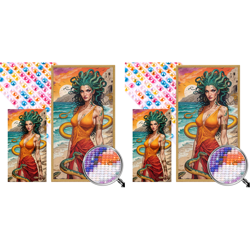 Medusa By The Sea - Full AB Round Drill Diamond Painting 40*75CM