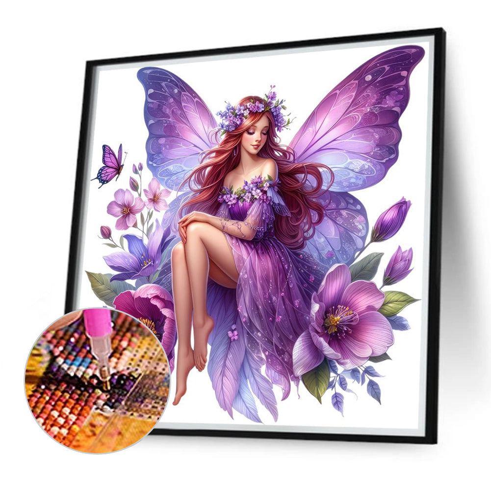 Butterfly Fairy - Full Round Drill Diamond Painting 40*40CM