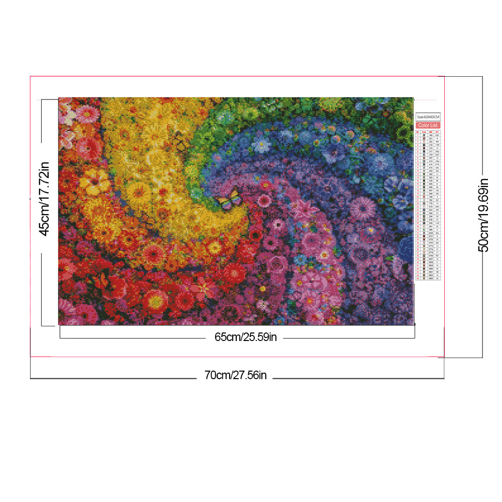 Flower Swirl - Full AB Square Drill Diamond Painting 65*45CM