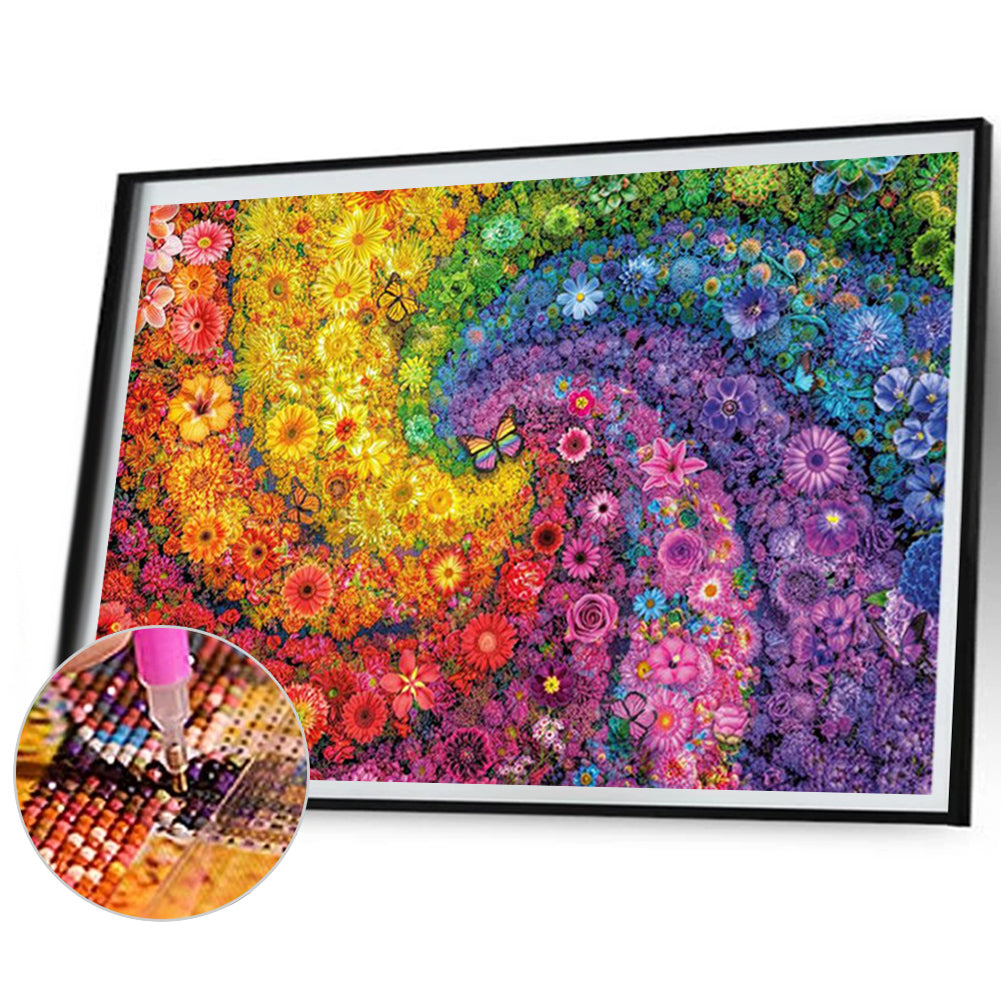 Flower Swirl - Full AB Square Drill Diamond Painting 65*45CM