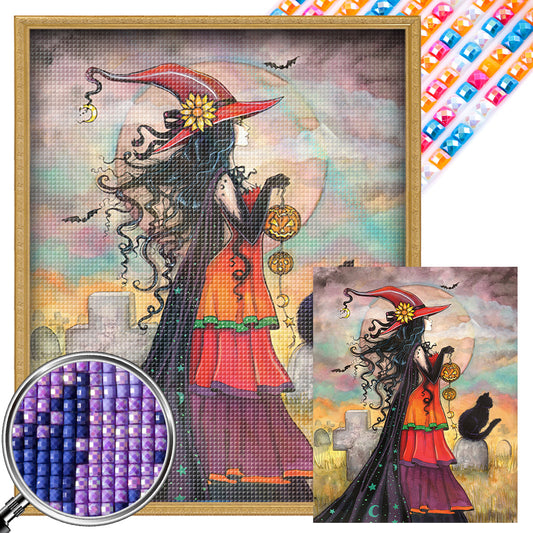 Halloween Witch - Full Square Drill Diamond Painting 40*50CM