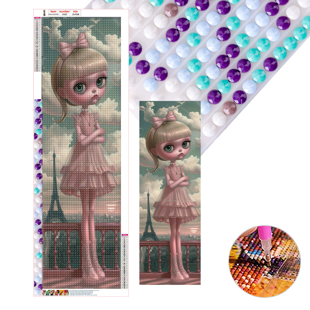 Barbie Girl Eiffel Tower - Full Round Drill Diamond Painting 30*90CM