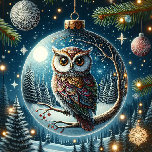 Winter Owl Eggs - Full Round Drill Diamond Painting 30*30CM