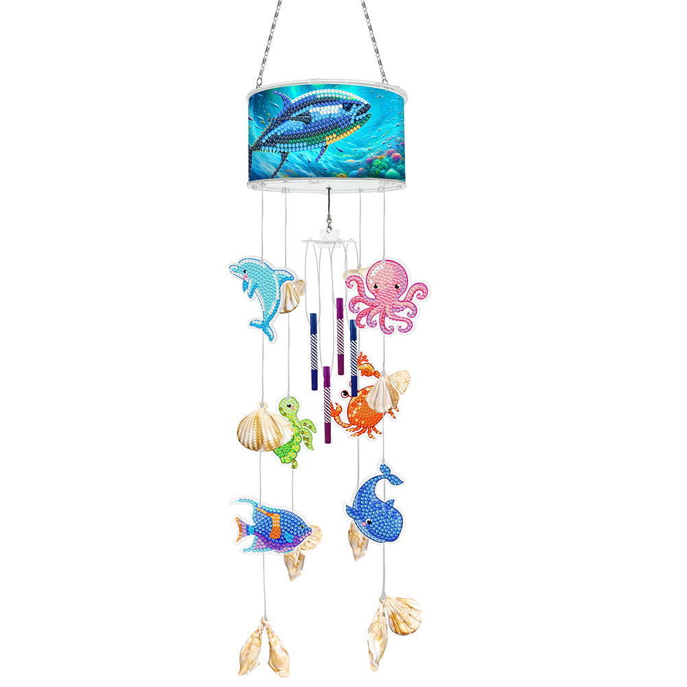 Marine Life Diamond Painting Wind Chime DIY Rhinestones Wind Chime Kit