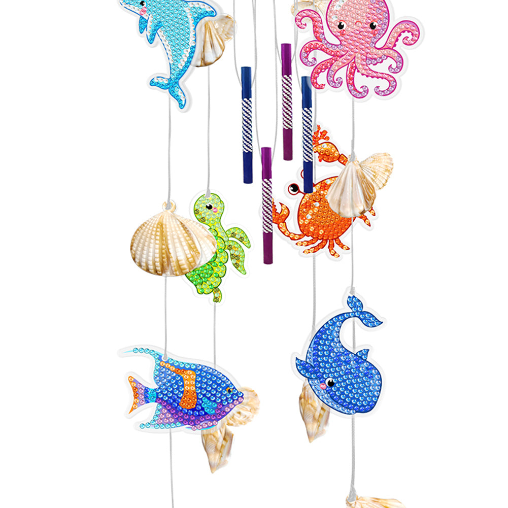 Marine Life Diamond Painting Wind Chime DIY Rhinestones Wind Chime Kit