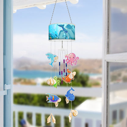 Marine Life Diamond Painting Wind Chime DIY Rhinestones Wind Chime Kit