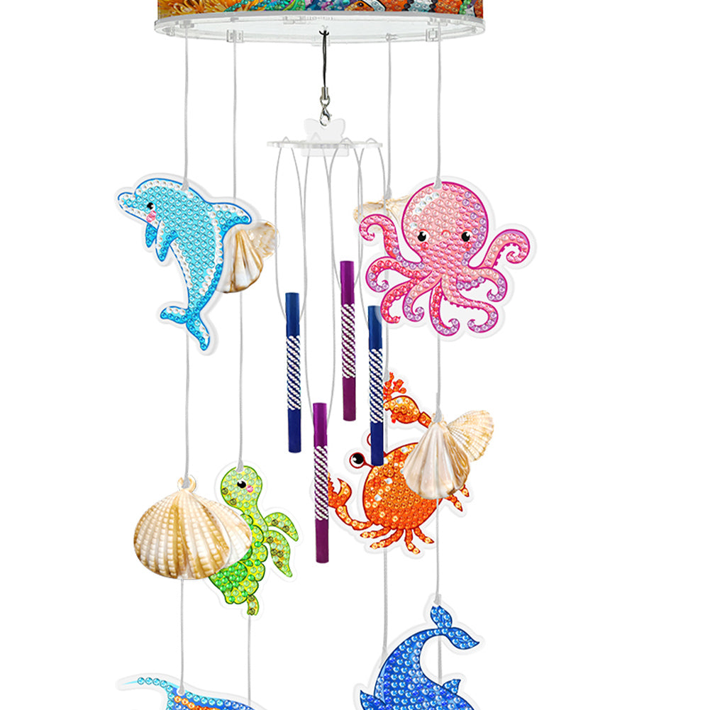 Marine Life Diamond Painting Wind Chime DIY Rhinestones Wind Chime Kit