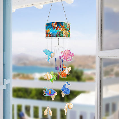 Marine Life Diamond Painting Wind Chime DIY Rhinestones Wind Chime Kit