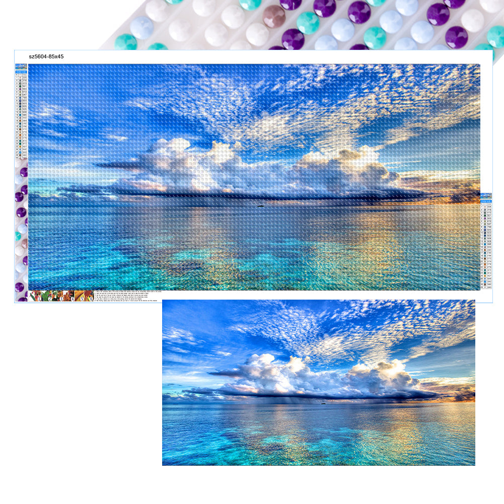 Blue Sky And Sea - Full Round Drill Diamond Painting 85*45CM