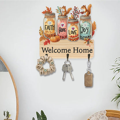 Vase DIY Diamond Painting Art Hooks Rhinestones Hook Rail for Home Office Decor