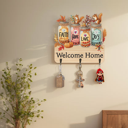 Vase DIY Diamond Painting Art Hooks Rhinestones Hook Rail for Home Office Decor