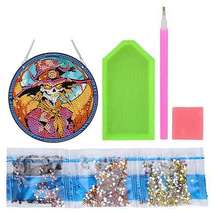 Halloween Skeleton Special Shape Diamond Painting Art Pendants for Wall Decor