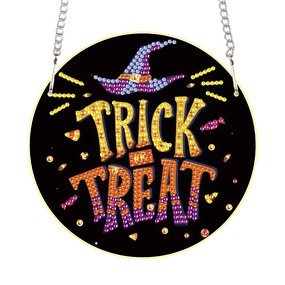 Halloween Trick Or Treat Special Shape Diamond Painting Art Pendants for Home