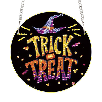 Halloween Trick Or Treat Special Shape Diamond Painting Art Pendants for Home