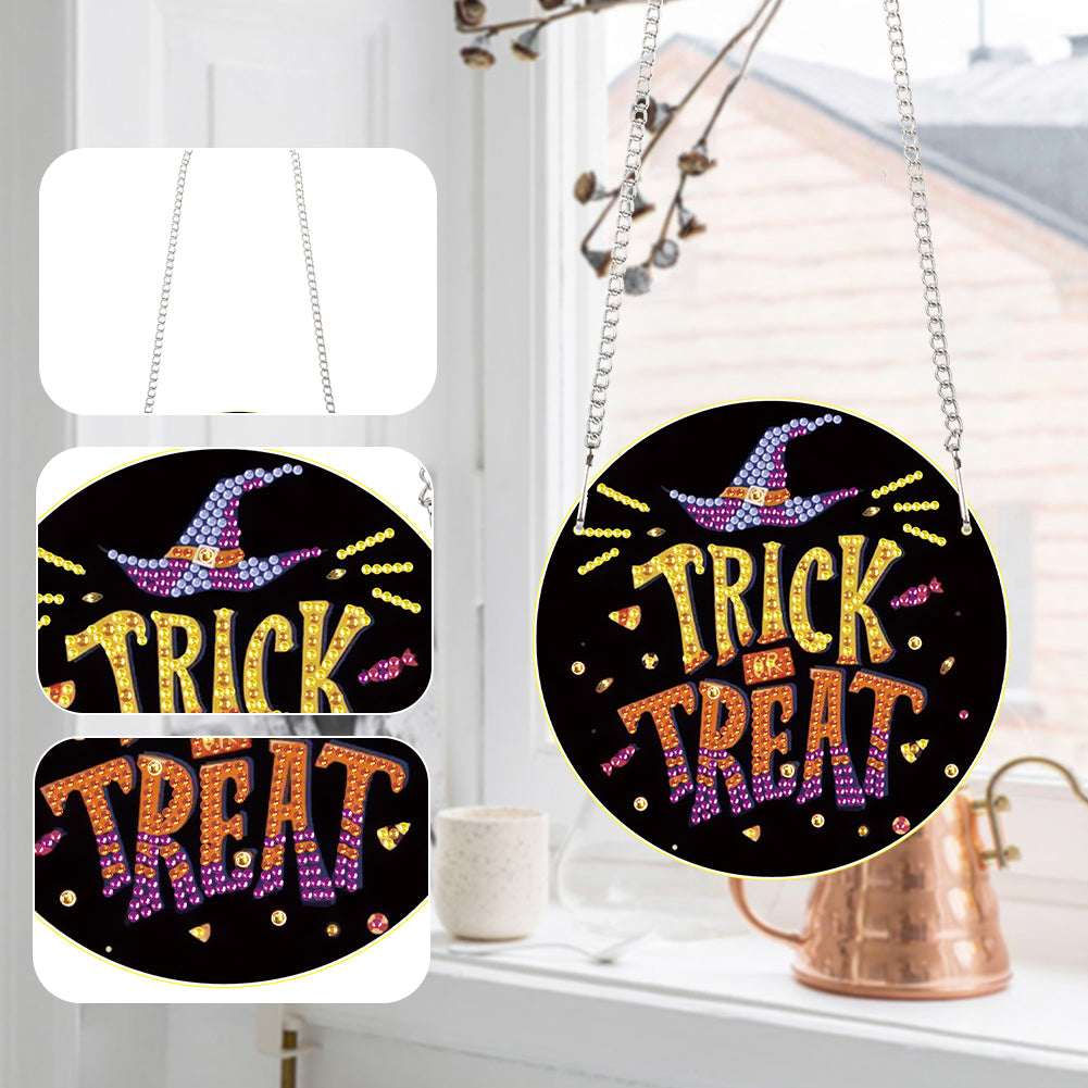Halloween Trick Or Treat Special Shape Diamond Painting Art Pendants for Home