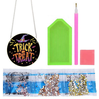 Halloween Trick Or Treat Special Shape Diamond Painting Art Pendants for Home