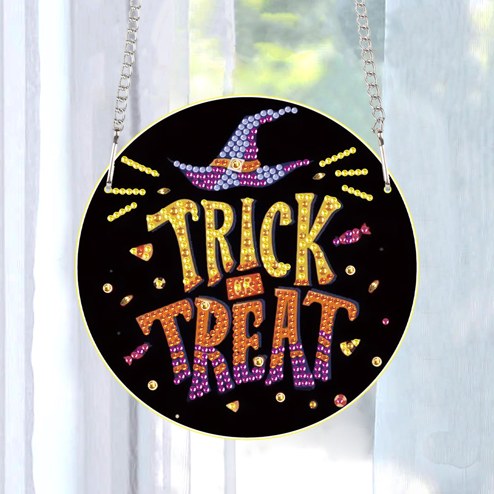 Halloween Trick Or Treat Special Shape Diamond Painting Art Pendants for Home